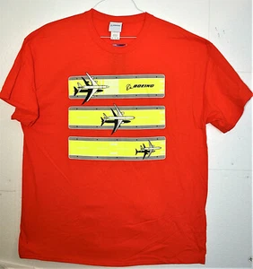 Official Boeing Aerospace Jet Orange Reflective Runway T-Shirt New XL - Picture 1 of 5