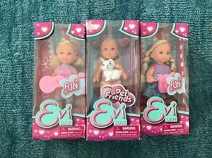EVI LOVE FUN DOLLS WITH PET BUNNY,CAMERA & GUITAR SET OF 3 DOLLS NEW - Picture 1 of 2