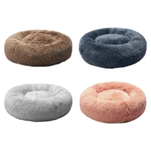 Pawz Dog Calming Bed Warm Soft Plush Round Comfy Sleeping Kennel Cave Washable - Picture 1 of 56
