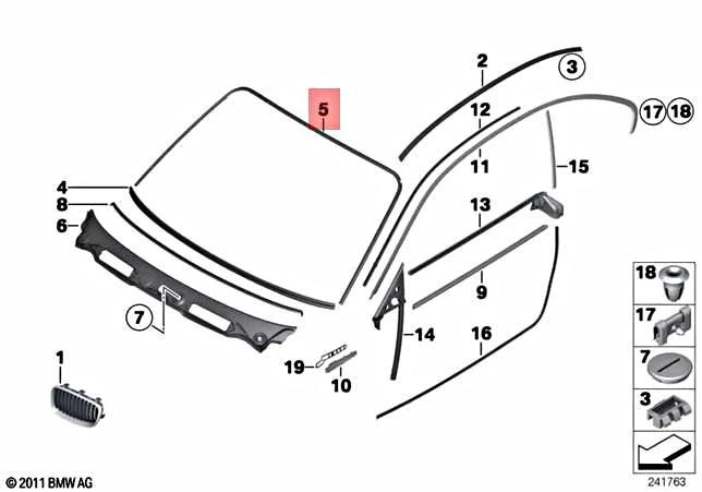 Genuine BMW 1 Series E81 E82 E87 Windshield Upper Cover Trim OEM 51317058224 - Image 1 of 1