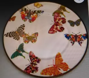 MACKENZIE-CHILD'S, BUTTERFLY GARDEN 8" SALAD/DESSERT PLATES,SET OF 4,NEW,RETIRED - Picture 1 of 2