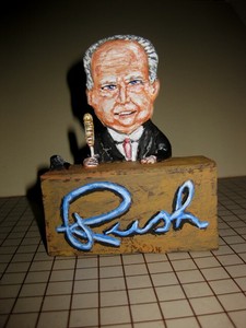 2021 Rush Limbaugh at Desk Wooden Carving