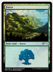 Magic The Gathering: FOREST PROMO FOIL Alayna Danner Land - Standard Showdown - Picture 1 of 1