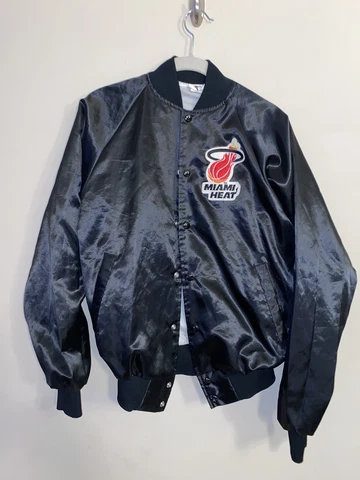 Miami Heat Chalk Line Vintage 80s Satin Jacket Size Small NBA Cover