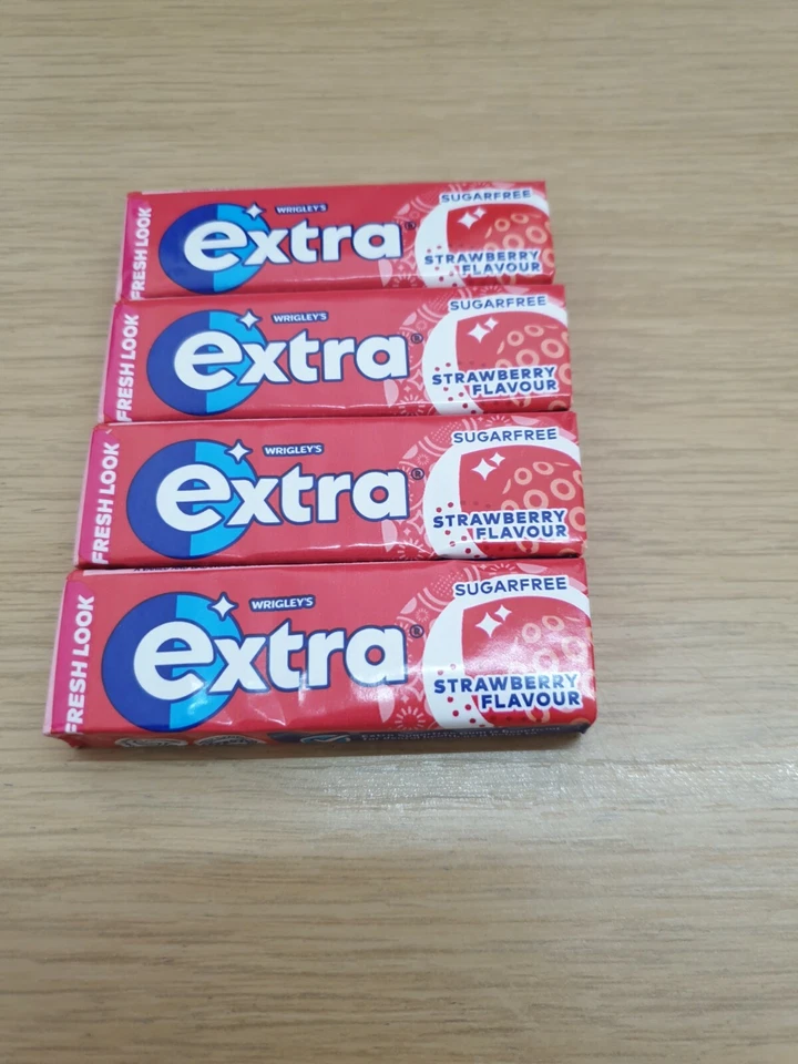 Wrigleys Extra Strawberry Sugar Free Chewing Gum X4 PACKS FREE POST JUST £5.99 - Image 1 of 1