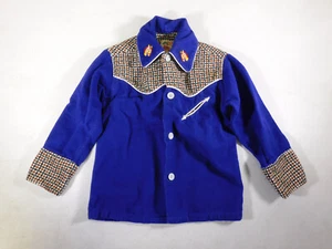 Camisa Vintage Azul Roy Rogers Frontier Estilo Occidental Niños Talla 4 - Imagen 1 de 7