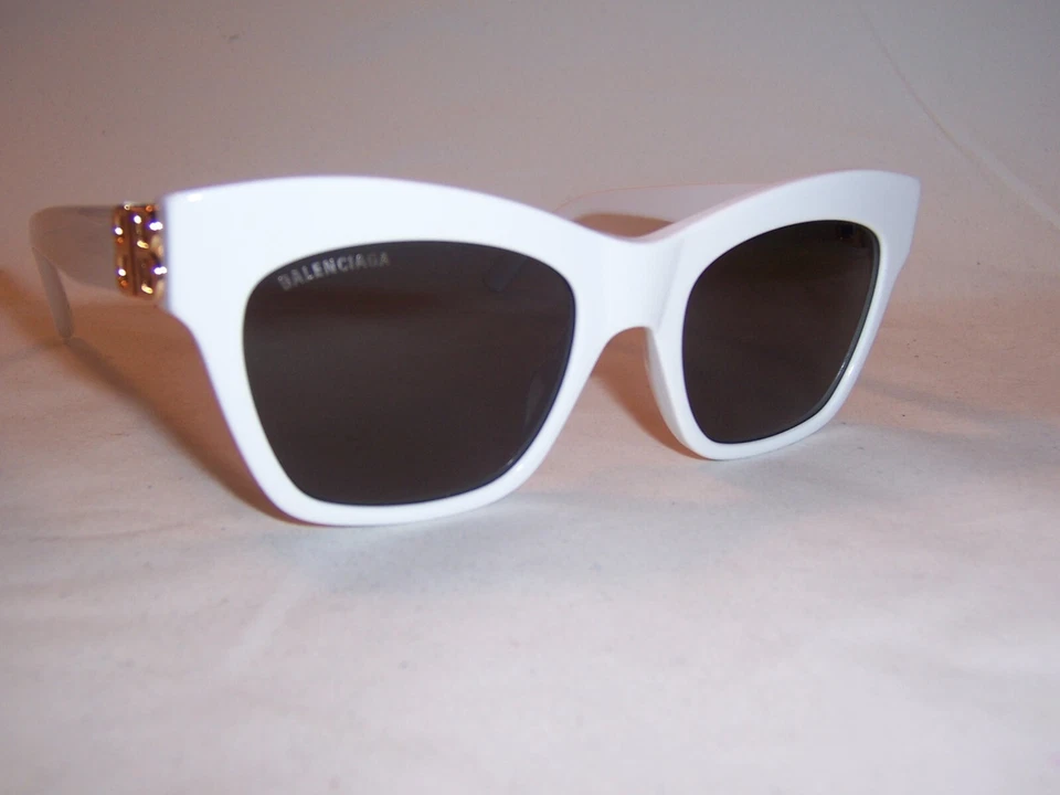 BALENCIAGA SUNGLASSES BB 0132S 006 WHITE/GRAY 53MM AUTHENTIC 0132