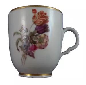 Antique 18thC Doccia Porcelain Floral Cup Porzellan Tasse Italy Ginori Italian - Picture 1 of 5