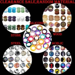 10-100Pairs Wholesale Ear Gauges Mix Style Plugs Flesh Tunnels Ear Expander Set - Picture 1 of 5