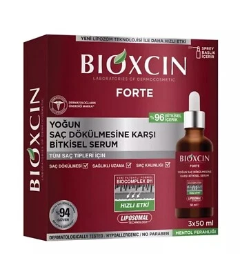 BIOXCIN Forte Serum 3x50ml Anti-Hair Loss Treatment (Dermatologically Tested)