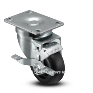 AS30P1PODSB 3" Swivel Caster with Brake, Polyolefin Wheel - Picture 1 of 2