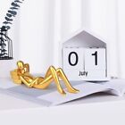 Gold Reading Statue Resinous Abstract Reading Figure Statues  Living Room