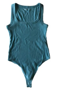 Abercrombie & Fitch Soft A&F Collection Bodysuit Snap Closure Teal Blue Large - Picture 1 of 15