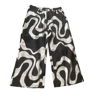 Pantaloni jeans a gamba larga nero/bianco sidro taglia 1XL - Foto 1 di 7