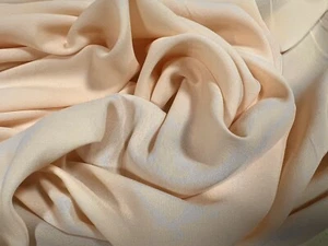 Georgette Woven Dress Fabric, Per Metre - Plain - Light Peach - Picture 1 of 3