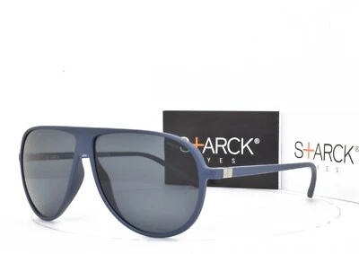 STARCK Eyes SUNGLASSES Matte Blue Aviator frame Grey Lens 5011 03 3N 60mm - Image 1 of 4