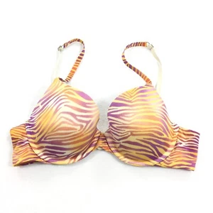 Victoria’s Secret Biofit Padded Full Coverage Zebra Print Bra 36B Yellow Purple - Picture 1 of 4