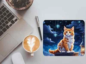 Süßes Mauspad Kätzchen bei Nacht - Bild 1 von 2