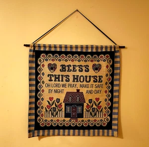 Bless This House Mohawk Home Tapestry Wall Hanging Farmhouse 27” X 27” USA - Picture 1 of 5