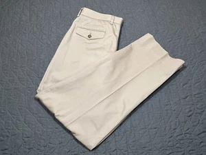 LL Bean Pants Mens 34 Khaki 100% Cotton Natural Fit - Picture 1 of 7