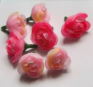Stoffblüten "Ranukel"  20 Stück  pink, rosa - 2,5-3 cm - Bild 1 von 1