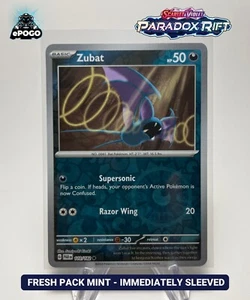 Zubat 110/182 Pokémon Holo Inverso JCC: Tarjeta Paradox Rift ¡COMO NUEVA ENVIADA HOY! - Imagen 1 de 2