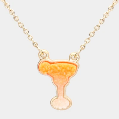 Новый мини градиент оранжевый и персиковый коктейль напиток погружения краситель друзы подвеска ожерелье - Изображение 1 из 2