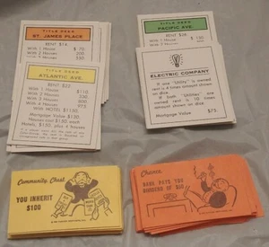 Monopoly Property Title Deed Chance/ Community Chest Replacement Pieces Cards #4 - Picture 1 of 3