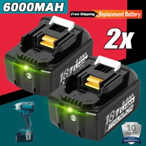 2 PACK For Makita 18V Drill, Saw BL1820B 6.0 AH Lithium-Ion Battery 18 Volt NEW - Picture 1 of 9