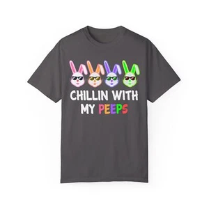 Chillin with My Peeps Unisex T-Shirt, Funny Easter Tee, Casual Spring Shirt, - Picture 1 of 9