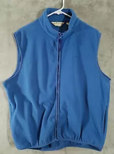 Orvis Sweater Vest Mens Medium M Light Blue Full Zip Fleece Casual - Picture 1 of 10