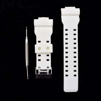 Replacement White Watch Strap Band For 16mm G Shock GA-100 G-8900 GW-8900