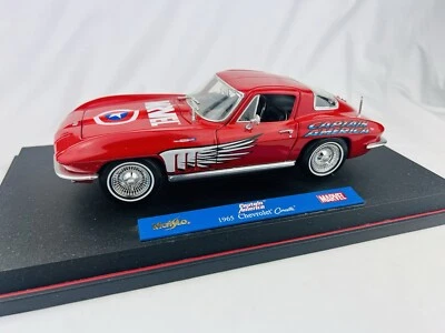 Maisto 1965 Corvette Marvel Comics Captain America 1:18 Diecast Car  - Image 1 of 4