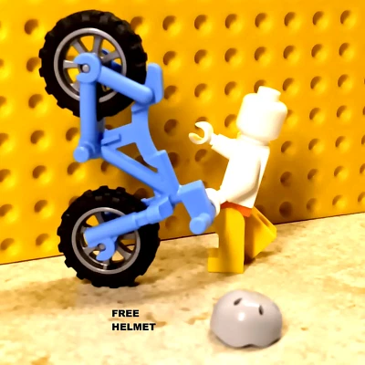 LEGO Mt Bike Blue Mountain Silver WHEELS Free Helmet Jungle Excursion Explorer - Image 1 of 2