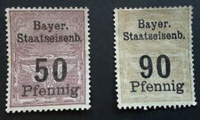 Germany Bavaria 1900’s - Bayer Staatseisenb MNG 50pf and 90pf stamps