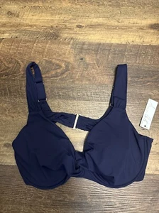 Anne Cole Blue Plus Underwire Twist Front Bikini Swim Top, US 22W - Picture 1 of 4