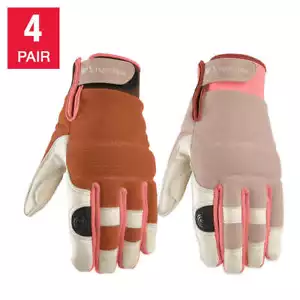 4 Pairs Wells Lamont Women's HydraHyde Leather Work Gloves Select Size S M L - Picture 1 of 6