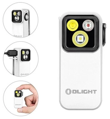 Olight Oclip Pro White Clip on Flashlight, Floodlight Spotlight/Red Light, 500L