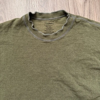 LL Bean Traditional Fit Long Sleeve Thermal Shirt Olive Green XL Double Layer - Image 1 of 4