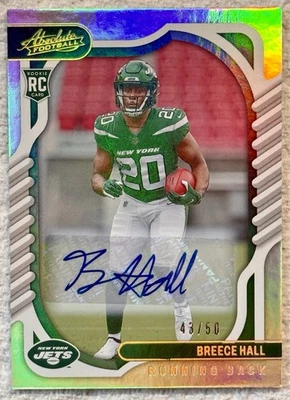 2022 Panini Absolute Breece Hall Signature Rookies Spectrum AUTO RC #43/50 JETS - Image 1 of 2
