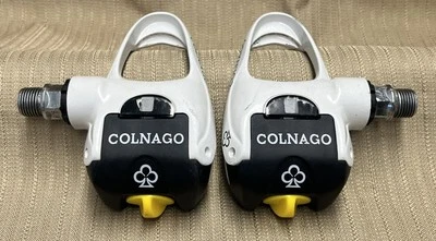 Pedales sin clip Great Colnago Look, blancos, además de tacos nuevos en caja con herrajes Foto 1 de 4