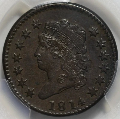 1814 Classic Head Large Cent - Crosslet 4 (S-294), PCGS XF-Detail - US 1c Coin - Image 1 of 4