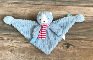 MANHATTAN TOY COMPANY 19” Blue Teddy Bear w/ Scarf Baby Lovey Pacifier Holder - Picture 1 of 6