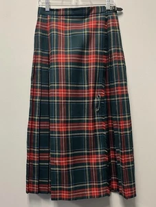 Charter Club Scottish Wool Tartan Pleated Fringe Kilt Skirt—Women’s Size 10 - Picture 1 of 12