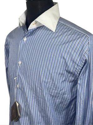 CAMISA DE VESTIR NUEVA CON ETIQUETAS ROBERT TALBOTT PUÑO FRANCÉS CUELLO EN CONTRASTE TALLA 16/35  Foto 1 de 4