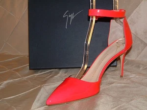 GIUSEPPE ZANOTTI PINK PATENT POINTED TOE D'ORSAY PUMP SZ 42 OR SZ 11 NIB - Picture 1 of 8