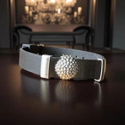 Unisex Kautschuk Armband Edelstahl Anhänger Golfball Magnetschmuck 16-20,5cm - Bild 1 von 4