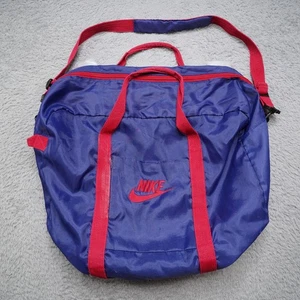 Vintage 80s Nike Duffle Bag Purple Nylon Patched - Picture 1 of 13