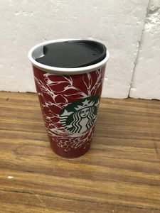 Taza de viaje Starbucks 2016 café té taza Navidad cerámica tapa para sorber 12 oz - Imagen 1 de 6