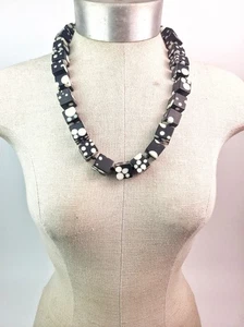 Sobral Bolas Popinho Bolinha schwarz & weiß gepunktet Würfel Perlen Halskette i88uuu - Bild 1 von 4